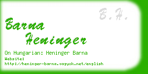 barna heninger business card